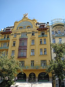 This is the Grand Hotel Europa in Prague.  Prague is also home to the Alfons Mucha museum, which we did not have time to see.  I hope to see it sometime!
