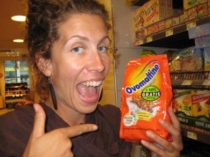 I love Ovaltine, even though Graham says it tastes like dirt.  In Austria they had lots of Ovaltine products, including two kinds of chocolate bar, cold drink in a bottle to go, and Ovaltine granola.  Awesome!