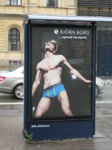 What to do after a successful tennis career?  I know, design mens underwear.  Ads for Bjorn Borg underwear were all over the city.