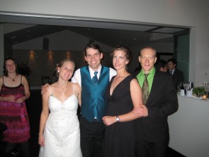 L to R: Christina the beautiful bride, Leif the lucky groom, Catherine, and Graham. 