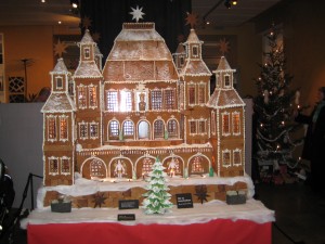 This is a pepperkador castle in Gavle's city museum.  It took 17 kilos of flour and two weeks of work to make it! 