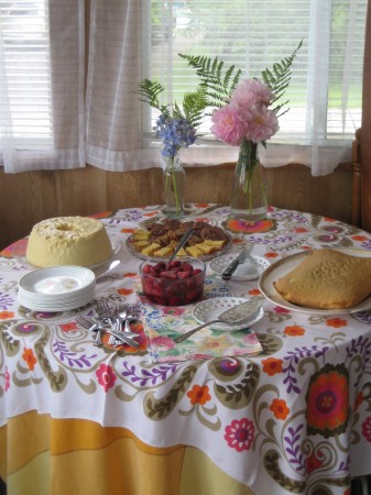 The dessert table in the solarium