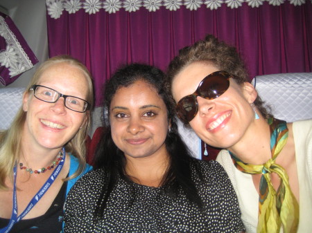 Divya, Maaike and I en route to the conference party