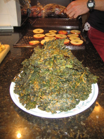 Mount kale chips, courtesy of the food dehydrator