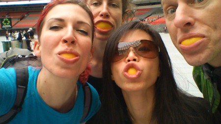 Luckily there were some orange slices left for us at BC Place when we got there. 