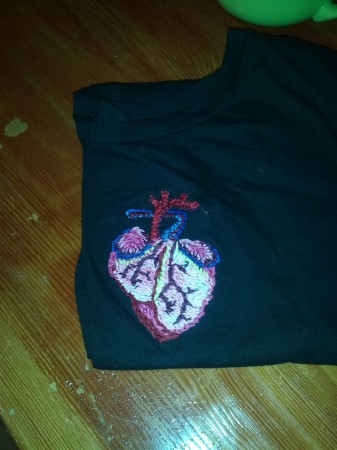 Embroidered heart shirt for Elizabeth