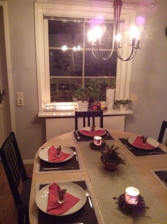 Decorated table for a raclette night