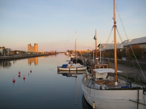 Looking east down the cannal not long before sunset. 