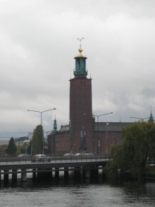 City Hall Kungsholmen - notice the Tre Kronor (tree crowns) on top.