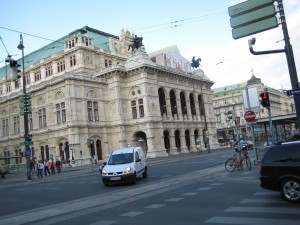 This post has low criteria for inclusion so this one counts.  Here are some ladies on flying horse-like beasts on top of the Vienna Opera House