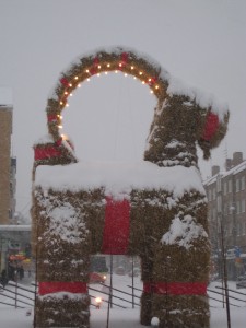 GÃ¤vlebocken with a fresh covering of snÃ¶