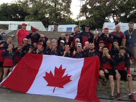 The mixed crew getting their 2000m medal - gold!