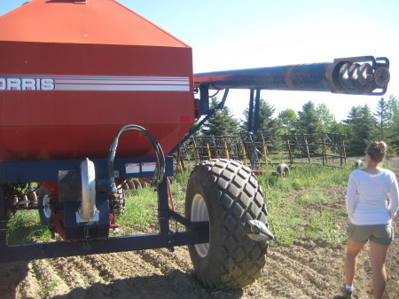 This is the auger coming off the air drill.  It sucks up seed so that it can be planted in the ground. 