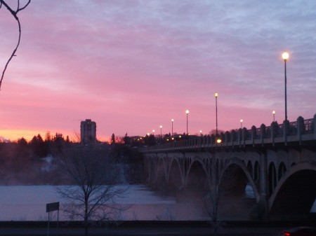 Sunrise and University Bridge.  Sailors take warning!