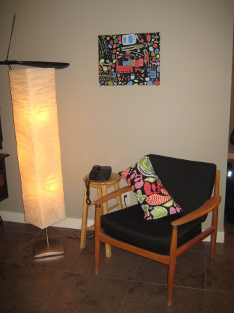 Bonus photo of the cute reading nook with the Danish modern chair