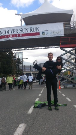 David and Kinoi at the finish line