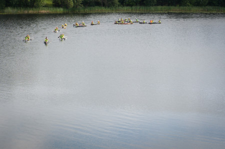 Boats rounding the bend