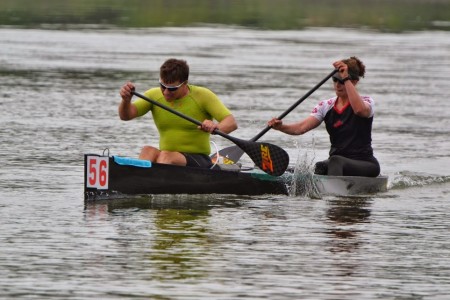 Trevor and I coming into the finish