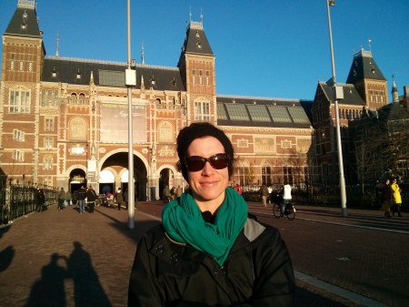 Me at the Rijksmuseum.  we didn't go in, since I had already been and Art museums are not Graham's idea of a good time on a sunny day