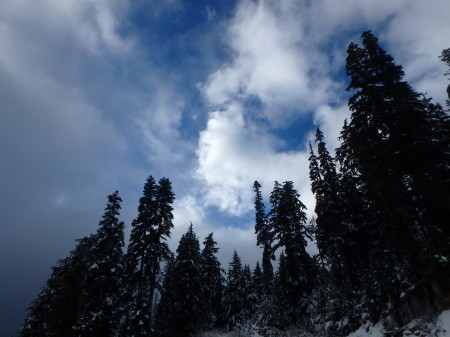 It snowed that day, but there was still some blue sky to be had