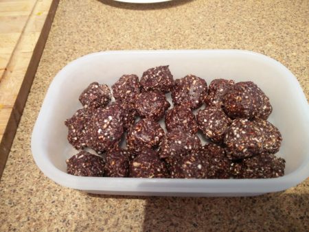 They look like bear poops, but are actually choco-seed balls
